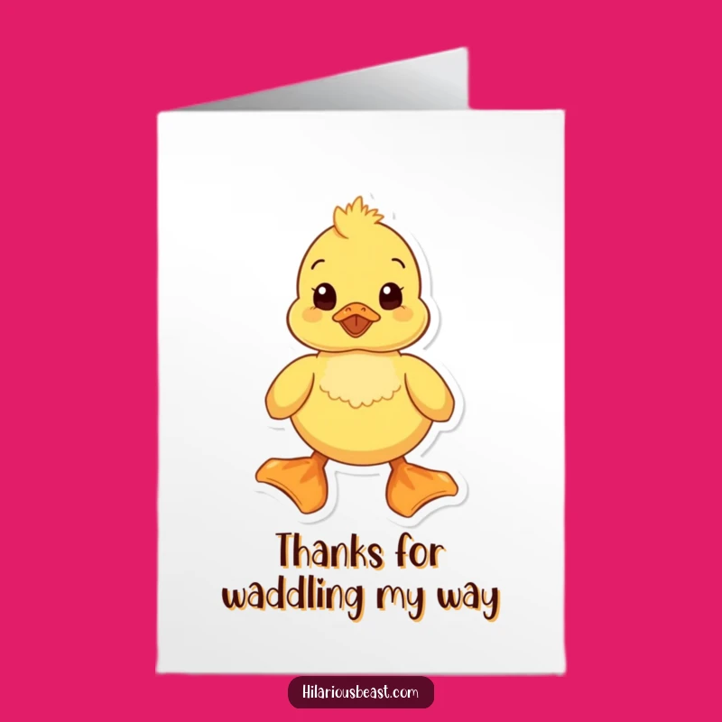 Free Printable Funny Duckling Thank You Card: Big Feet Express Big Gratitude! Downloadable