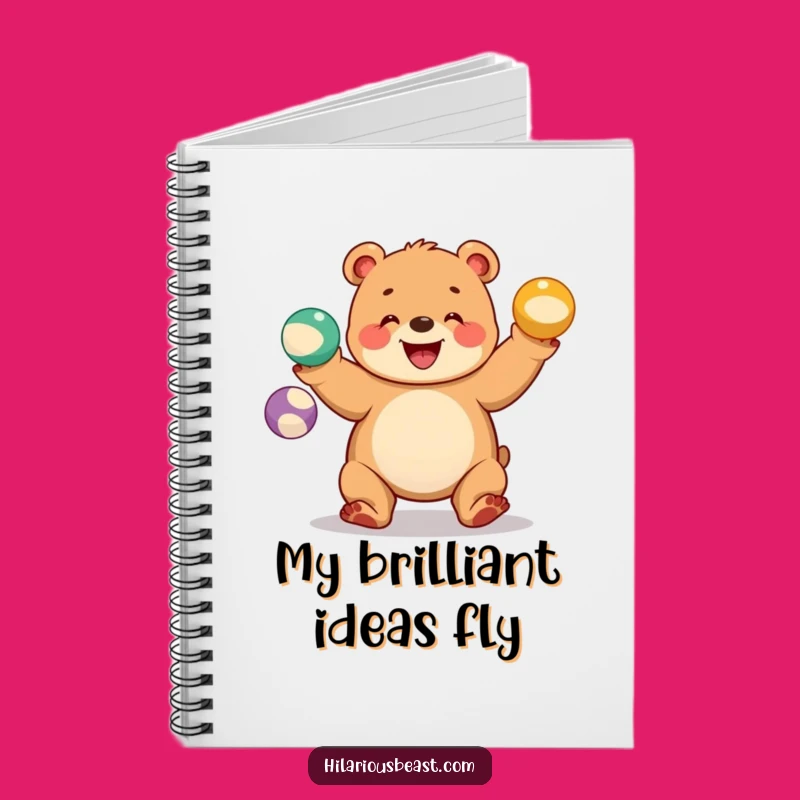 Funny Bear Cub Juggling Notebook - Hilarious Journal for Circus Fans