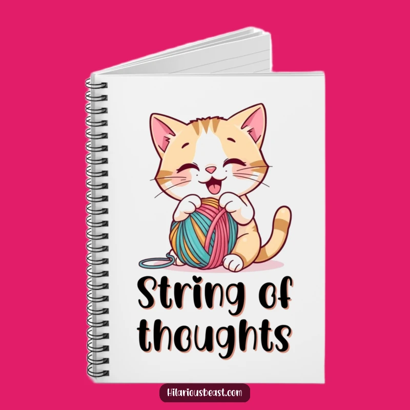Funny Cat Yarn Notebook: Jot Down Thoughts with Playful Charm