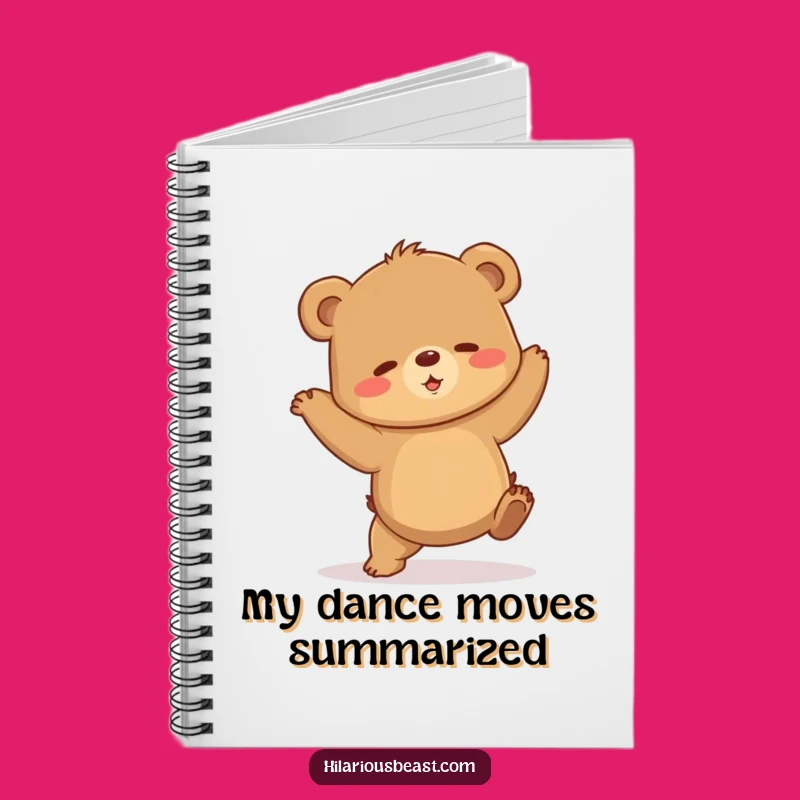 Funny Clumsy Bear Cub Notebook, Shaky Dance Journal, Humorous Gift for Writers