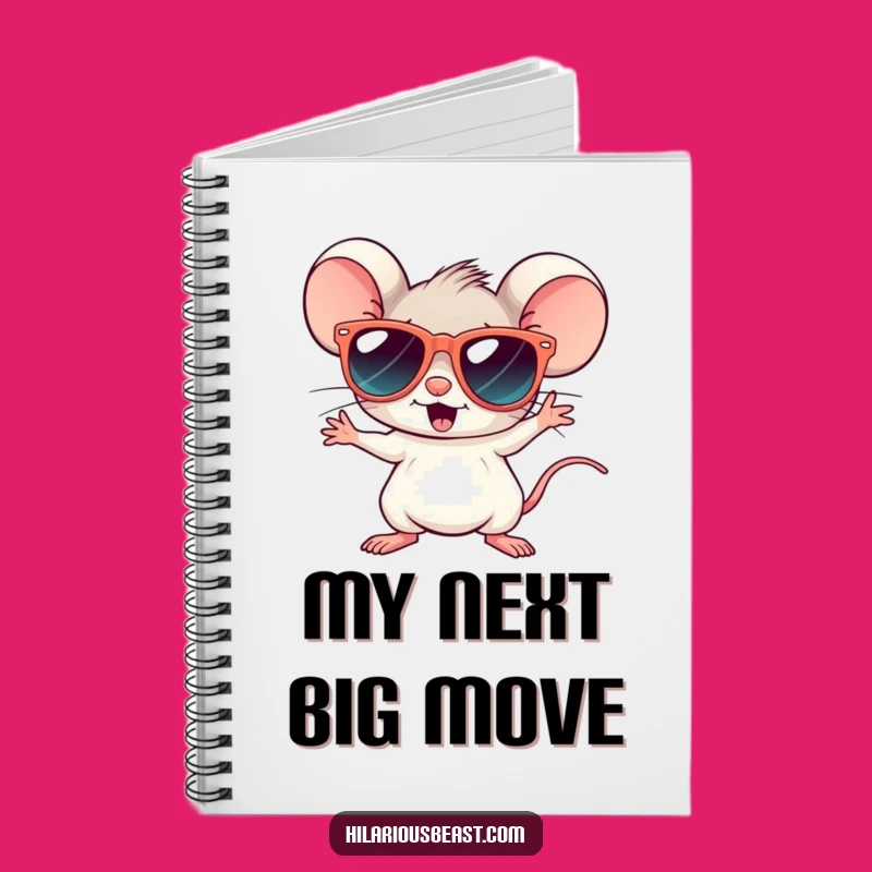 Funny Disco Mouse Notebook - Groovy Sunglasses Journal, Writer Gift
