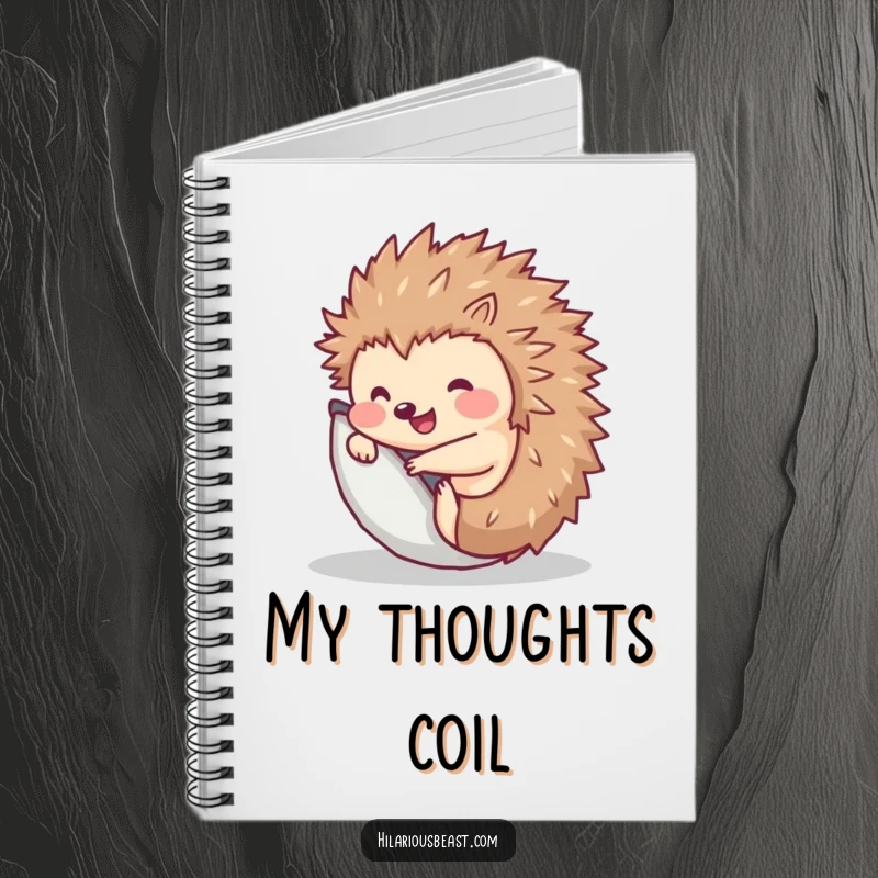 Funny Hedgehog Notebook: Cute hedgehog rolling into a ball, ideal for notes and journaling.