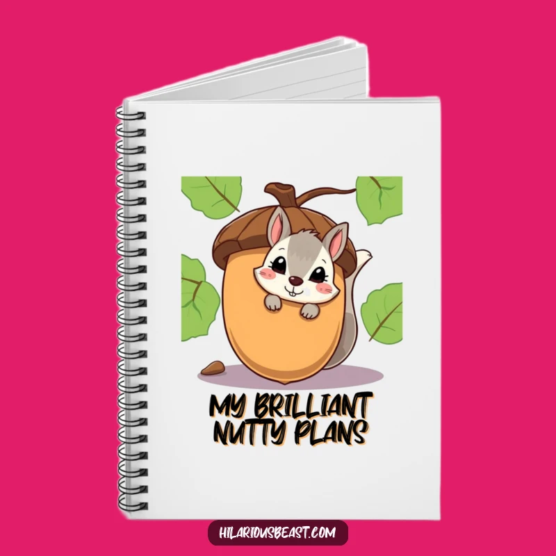 Funny Squirrel Smirk Notebook - Shy Acorn Peeker Journal