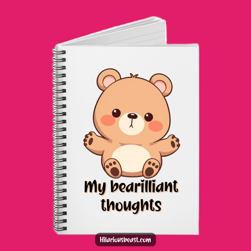Funny Bear Notebook: Waving Character Journal for Friendly Notes