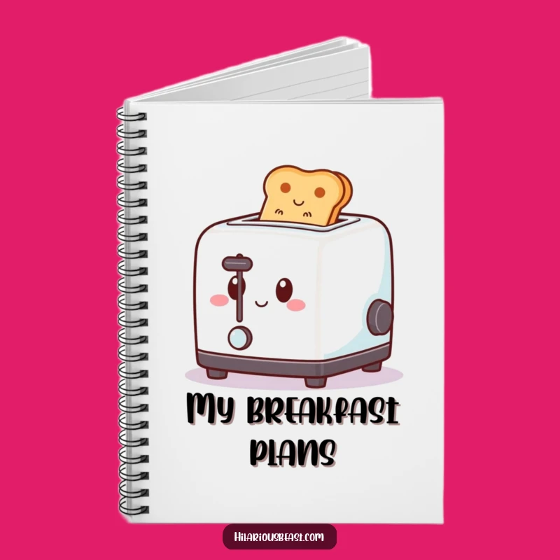 Funny Toaster Notebook - Happy Pop-Up Toast, Journal Your Morning Ideas