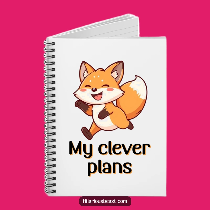 Funny Kawaii Fox Leaping Notebook for Capturing Your Energetic Ideas