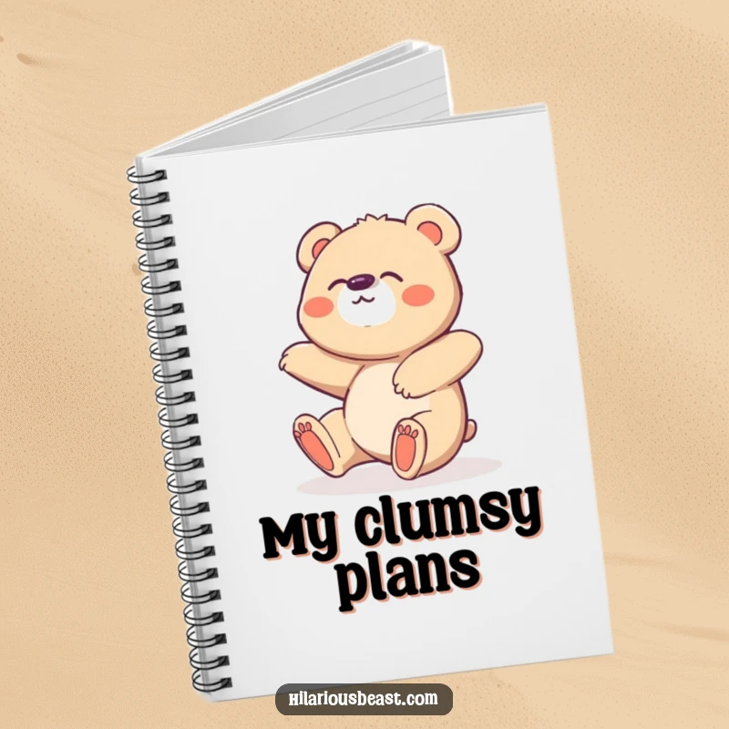 Funny Bear Cub Notebook: Cute, clumsy bear cub trips and giggles, perfect for notes and journaling.