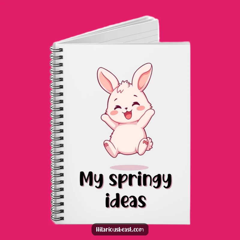 Funny Bunny Bouncing Notebook: Joyful Pink Rabbit Journal Gift