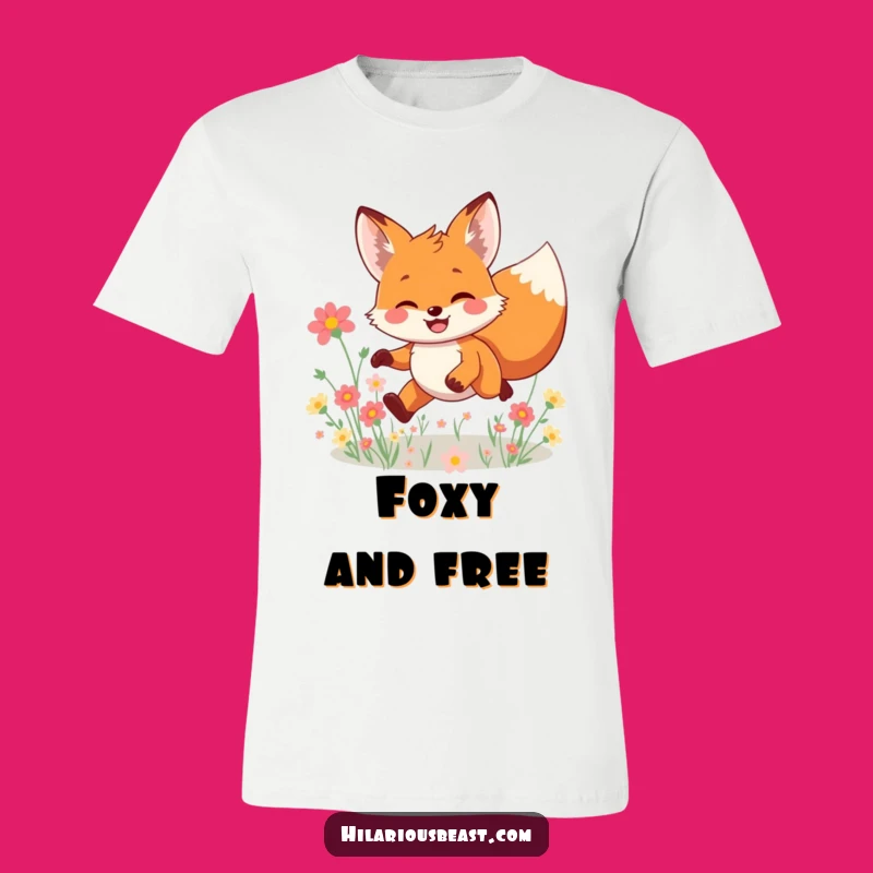 Funny Fox T-Shirt: Joyful Leaping Character, Hilarious Tee for Nature Lovers