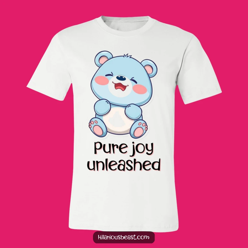 Funny Blue Bear Cub Giggling T-Shirt: Hilarious Apparel for Joyful Moments