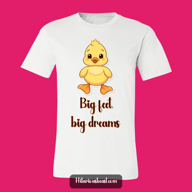 Funny Duckling T-Shirt: Comical Waddling Duckling with Huge Feet, Hilarious Animal Tee Gift