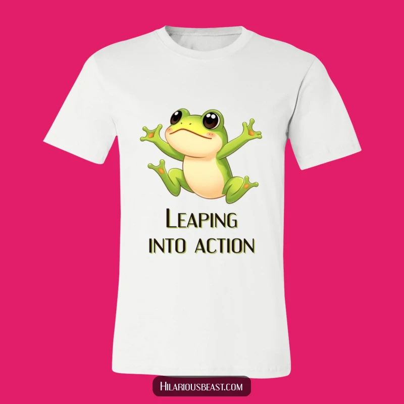 Funny Frog T-Shirt: Comical Leaping Frog with Shocked Face, Humorous Animal Tee Gift