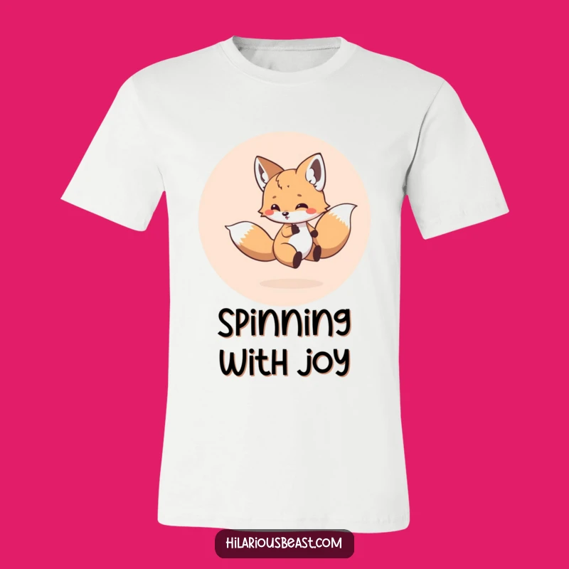 Funny Fox Cub Tail Chase T-Shirt - Energetic & Hilarious Animal Tee
