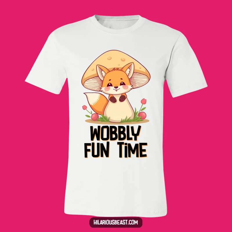 Funny Giggling Fox T-Shirt - Mushroom Hide & Seek, Perfect Playful Gift