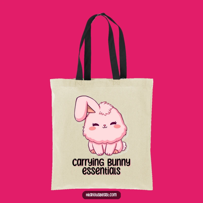 Funny Floppy Ear Bunny Tote Bag, Cute Fluffy Carry-All, Humorous Gift Idea