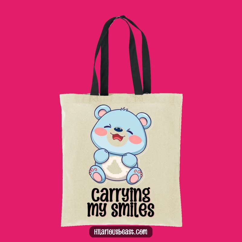 Funny Blue Bear Cub Giggling Tote Bag: Stylish and Hilarious Carry-All