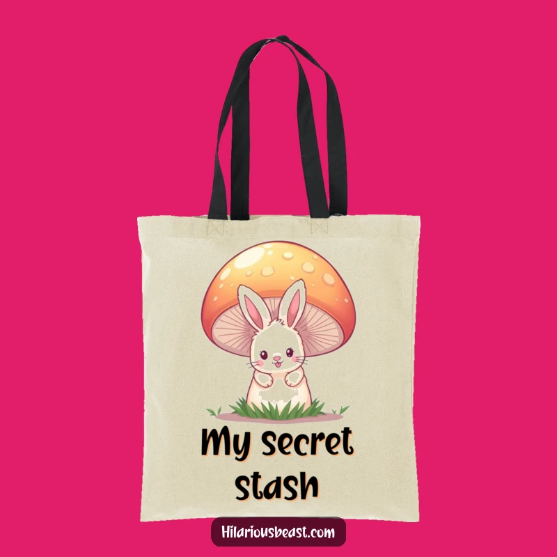 Funny Bunny Mushroom Tote Bag - Adorable & Hilarious Woodland Carry-All