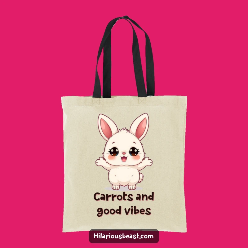 Funny Bunny Tote Bag: Joyful Bouncing Character, Adorable & Practical Carry-All