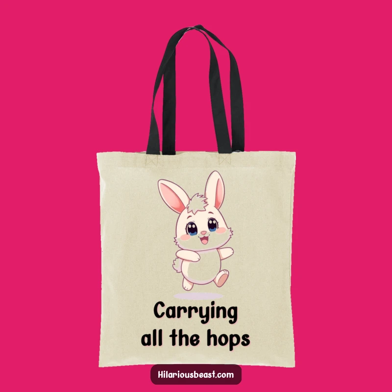 Funny Bunny Tote Bag - Joyful Hopping Design, Perfect Eco-Friendly Gift
