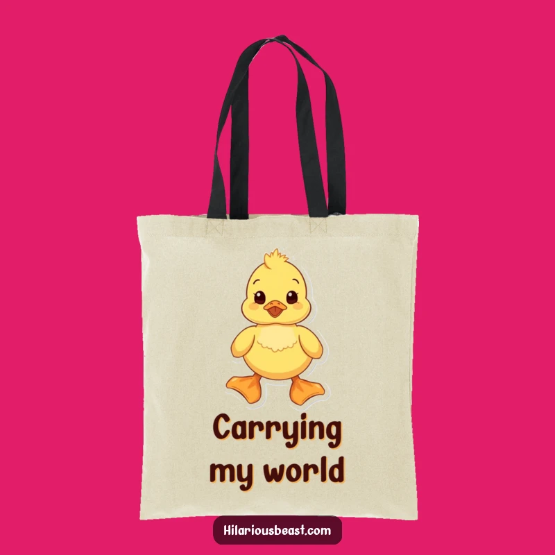 Funny Duckling Tote Bag: Comical Waddling Duckling Art, Durable & Hilarious Funny Gift Bag