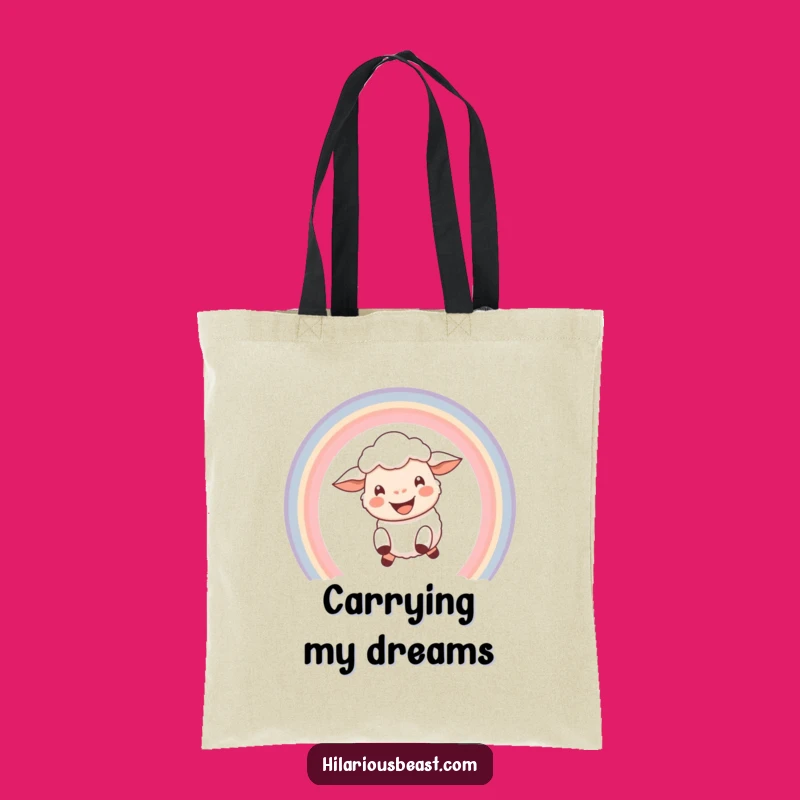 Funny Happy Sheep Rainbow Tote Bag - Joyful & Hilarious Carry-All