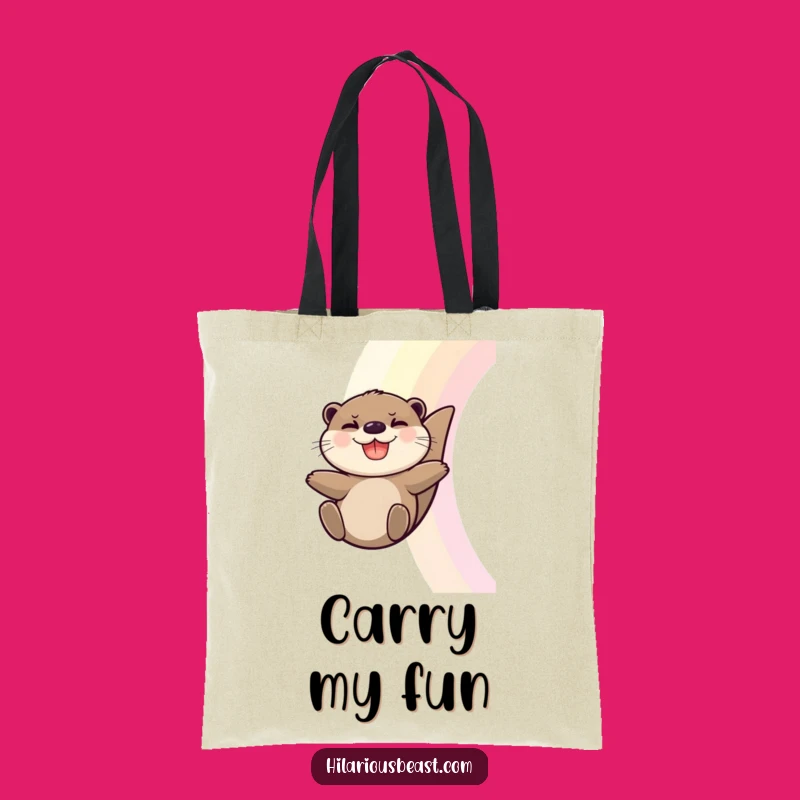Funny Otter Tote Bag: Carry Your Delight with This Rainbow Companion