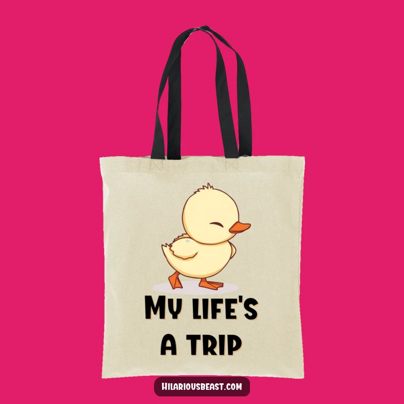 Funny Duckling Tote Bag - Adorable Tripping Chick Canvas Bag, Great Gift